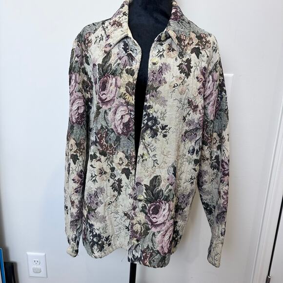 Lemon Grass Studio Floral Tapestry Jacket XL - Picture 4 of 8